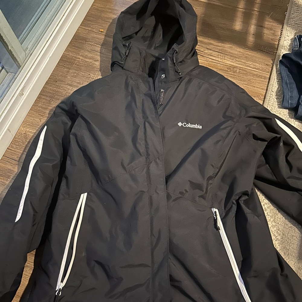 Columbia Black and Silver Interchange Women Winter Jacket